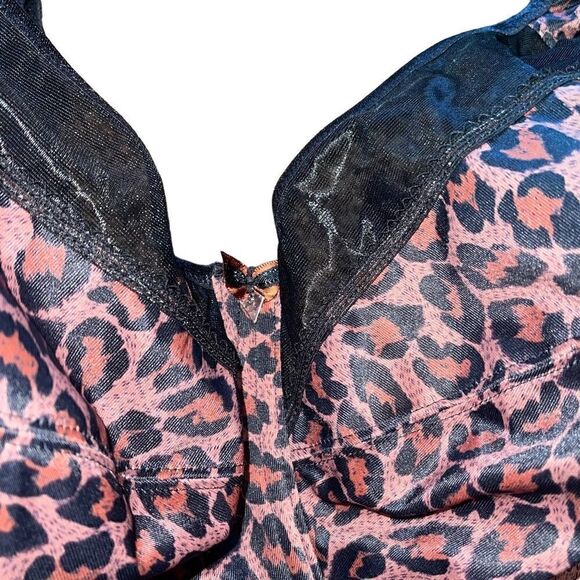 Goddess Bra- Kayla Full Cup Animal Cheetah Print Bra Plus Size Bra, Size 46H - Picture 7 of 12